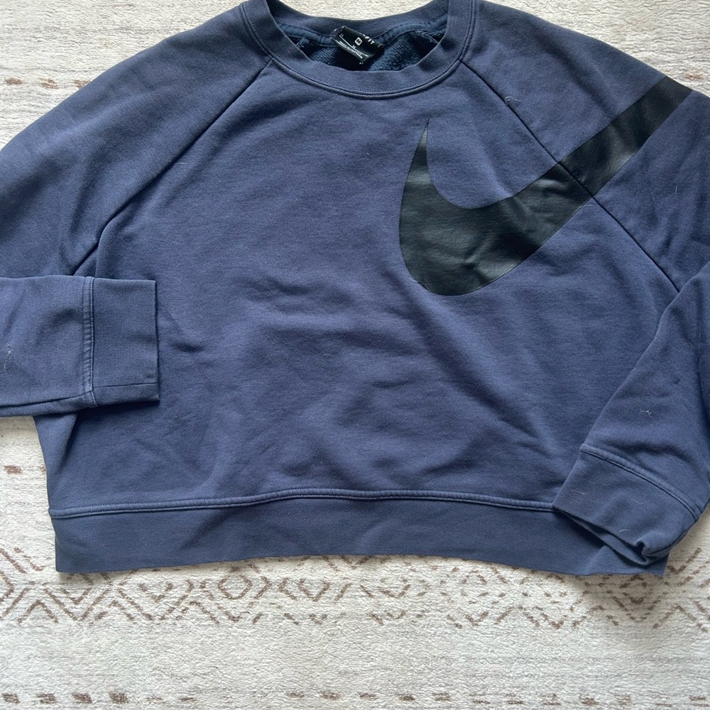 Nike Blue Cropped Crewneck - Picture 2 of 3